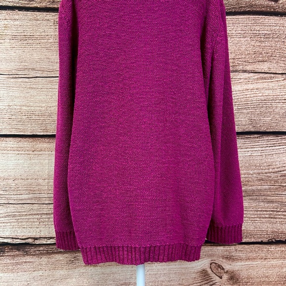 SOLD 🛍️ Jones New York Women’s Cotton Raspberry Cable Knit Sweater Plus 3X - Picture 7 of 9